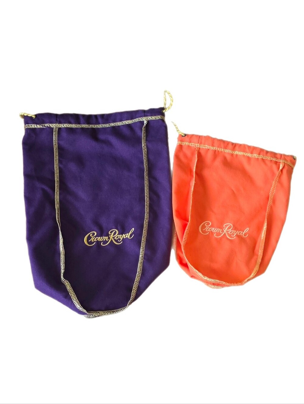 Crown Royal Bags - Set Of 2 - Purple & Orange